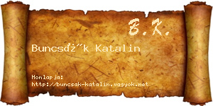 Buncsák Katalin névjegykártya